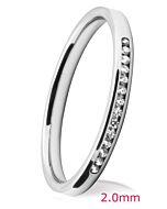 Channel Set Diamond Wedding Ring: 2.00mm Flat Court Brilliant Cut Channel | 748B02 748B01 748B00
